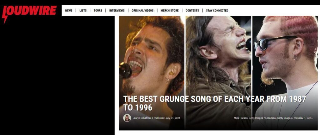 Anteprima: Le migliori canzoni grunge per ogni anno dal 1987 al 1996 secondo Loudwire