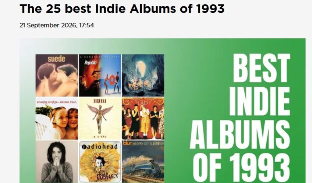 Anteprima: La classifica dei 25 migliori album indie rock del 1993, secondo Radio X