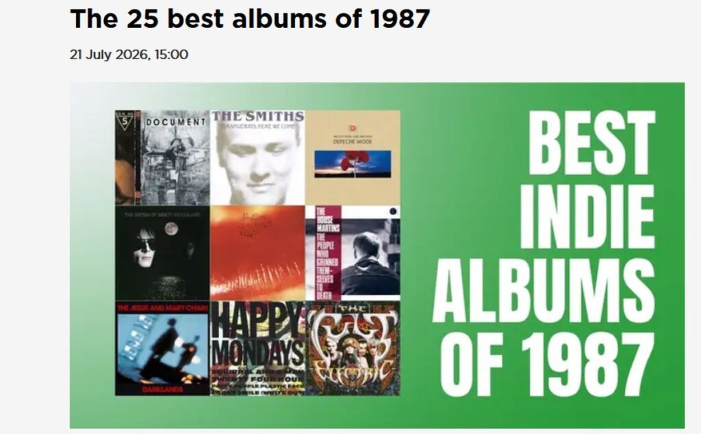 Anteprima: La classifica dei migliori album rock del 1987 per il magazine Radio X