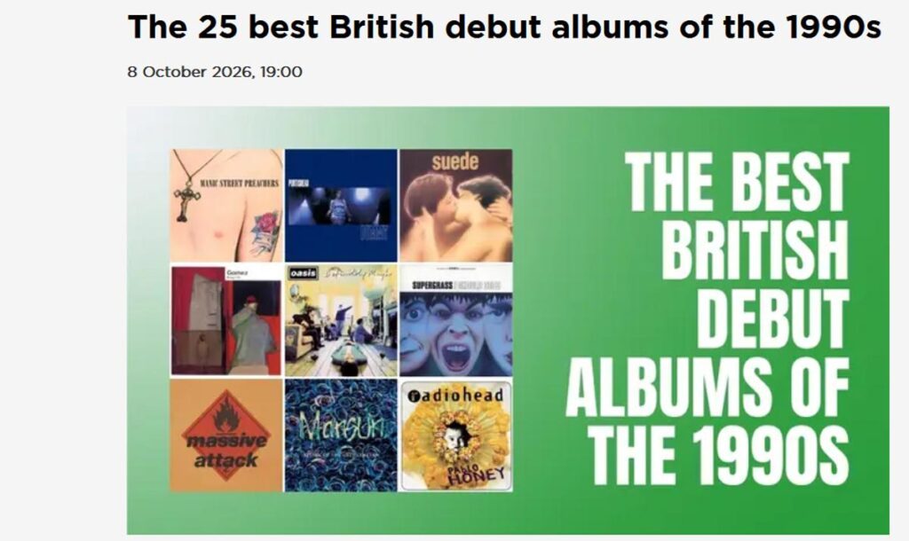Copertina: I 25 migliori album d’esordio britannici degli anni 90 secondo Radio X