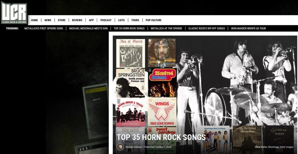 Anteprima: La classifica delle 35 migliori canzoni rock con i fiati secondo Ultimate Classic Rock